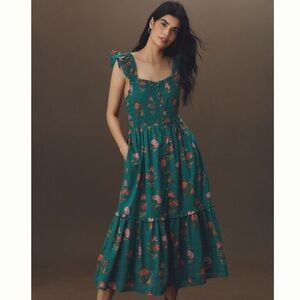 Anthropologie The Peregrine Square Neck MIDI Dress